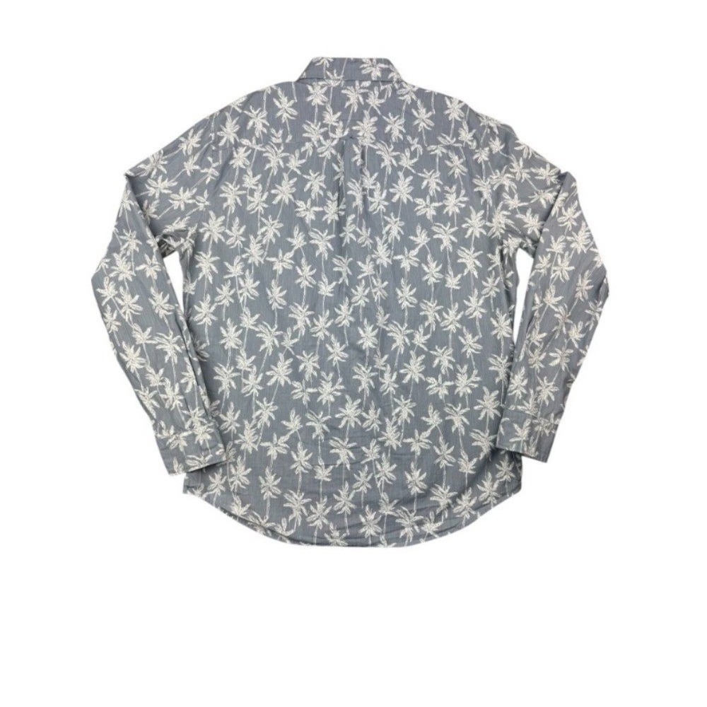 American Eagle Seriously Soft Long Sleeve Button Down Shirt Palm Tree Print Lrge - Picture 8 of 8